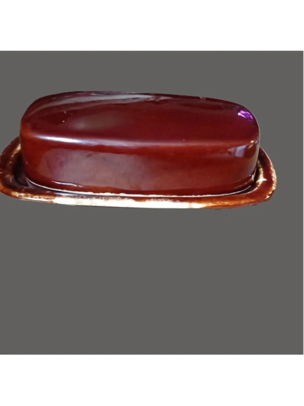 Vintage McCoy Butter Dish Brown Drip Glaze